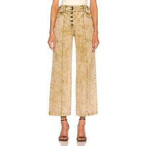 Ulla Johnson Vintage Wash Green Billie Denim Jeans Size 0